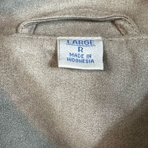 Millennium 2000 Men L Vintage Beige Bomber Jacket Retro Preppy Office Y2K Casual - Picture 11 of 13